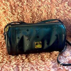 MCM Visetos Nylon Crossbody Bag Black